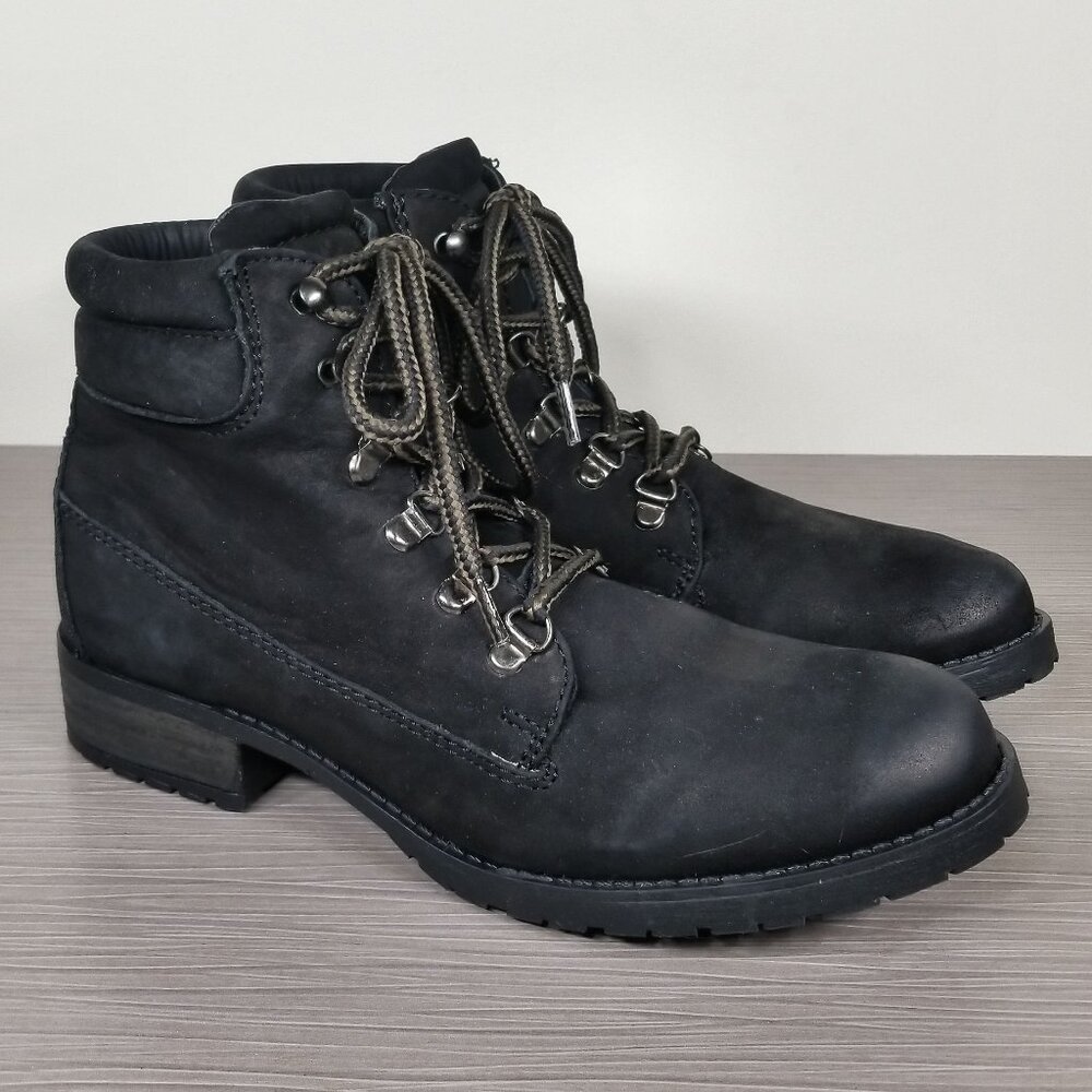 Steve Madden Gantra Hiking Bootie, Black Leather, Womens Size 9 M